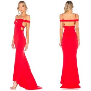 NWT Lovers + Friends Cece Red Maxi Gown Dress